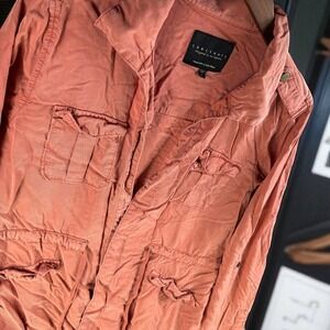 Sanctuary Shacket Women S‎ Coral Pink Lyocell Button Tab Jacket Hiking Chore